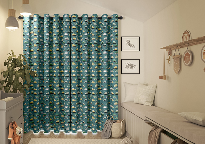 Roadtrip, Teal Blue - Made to Measure Curtains - Image 6